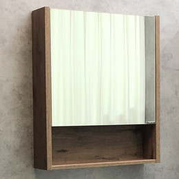 Зеркало-шкаф Comforty Марио 60 см, дуб тёмный - фото 