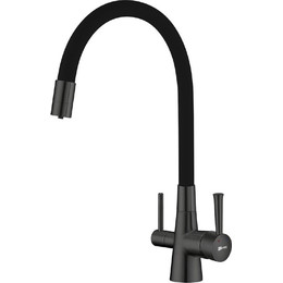 Смеситель для кухни Lemark Comfort LM3075GM, графит/черный - фото 