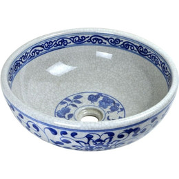 Раковина-чаша Bronze de Luxe Melody 40 см 2241, синий/искусственное состаривание - фото 