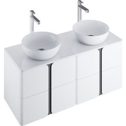 Тумбы подвесные со столешницей Ravak Balance 1200 X000001367 (2 тумбы SD Balance 600), белый/графит - фото 