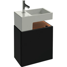 Тумба подвесная с раковиной Jacob Delafon Terrace 50 см EB1178-274, черный лак - фото 