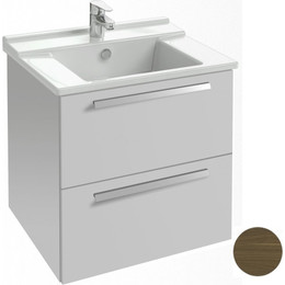 Тумба подвесная с раковиной Jacob Delafon Struktura 57 см EB1276-E16, ореховое дерево - фото 