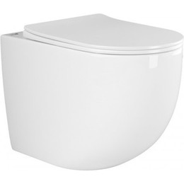 Унитаз приставной безободковый Ceramicanova Mia Rimless CN1810 с тонкой крышкой микролифт - фото 