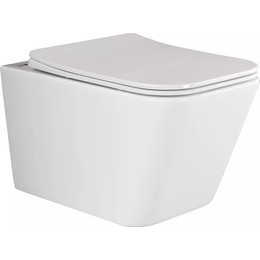 Унитаз подвесной безободковый Ceramicanova Metric Rimless CN3007 с тонкой крышкой микролифт - фото 