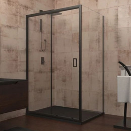 Душевое ограждение Veconi Rovigo 120х90 см RV046B-12090PR-01-19C1, чёрный/прозрачное - фото 
