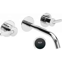 Смеситель для раковины настенный Cezares LEAF-BLI3L-NOP, черный матовый, Цвет производителя: чёрный матовый - фото 