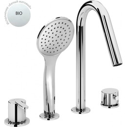 Смеситель для ванны Cezares LEAF-BVDM4-BIO, белый матовый, Цвет производителя: белый матовый - фото 