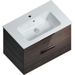 Тумба подвесная с раковиной Kerama Marazzi Piano 85 см PI.85\OLM, дымчатый вяз - фото 