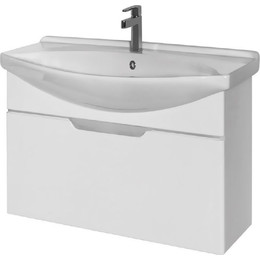 Тумба подвесная с раковиной Dreja Laguna 85 см 99.0103, белый глянец - фото 