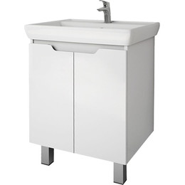 Тумба напольная с раковиной Dreja Q Plus 60 см 99.1004, белый глянец - фото 
