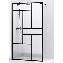 Душевая перегородка Abber Immer Offen 120 см AG63120B, черный/прозрачное - фото 