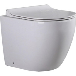 Унитаз приставной CeramaLux Rimless NS-3176 с крышкой микролифт - фото 