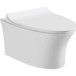 Унитаз подвесной CeramaLux Rimless CL-2100 с крышкой микролифт - фото 