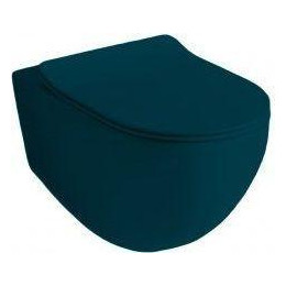 Унитаз подвесной безободковый ArtCeram File 2.0 FLV004 42 00, petrolio, Цвет производителя: синий - фото 