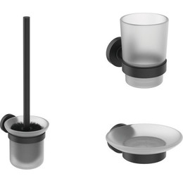Набор аксессуаров для ванной комнаты Ideal Standard Silk Black IOM A9245XG, черный матовый - фото 