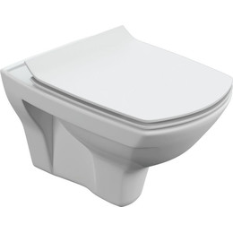 Унитаз подвесной Cersanit Carina Xl Clean On Dpl Eo Slim MZ-CARINA-XL-COn-S-DL-E с крышкой микролифт - фото 