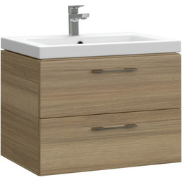 Тумба подвесная с раковиной Cersanit Lara 50 см A63413, орех - фото 