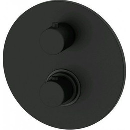 Смеситель для ванны с термостатом Paffoni Light LIQ019NO (3 положения), чёрный матовый - фото 