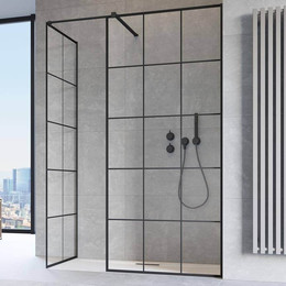 Душевое ограждение Radaway Modo New Black III Factory 110x70 см (стекло 8 мм), черный/прозрачное - фото 