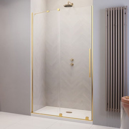 Душевая дверь Radaway Furo Gold DWJ 150 см 10107772-09-01L (стекло 8 мм), золото/прозрачное - фото 