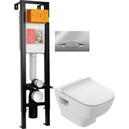 Инсталляция с подвесным безободковым унитазом Jacob Delafon Struktura E21754RU-00 - фото 