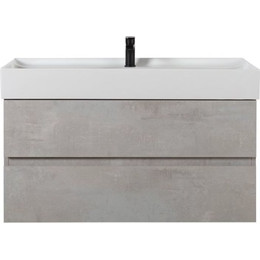 Тумба подвесная с раковиной Cezares Molveno 46-100-2C-SO-BET 100 см, Beton - фото 