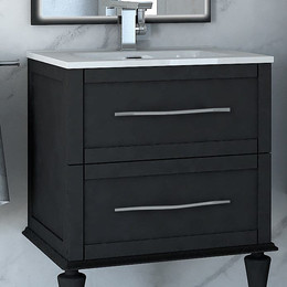 Тумба подвесная с раковиной Cezares Tiffany 60 см 54946, Nero grafite - фото 