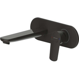 Смеситель для раковины настенный Bravat Rhein P8429564BW-ENG, черный матовый, Цвет производителя: чёрный матовый - фото 