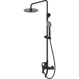 Душевая стойка Bravat Rhein F6429564BW-A-ENG, черный матовый - фото 