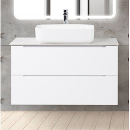 Тумба подвесная со столешницей BelBagno ETNA-1000-2C-SO-BO-P 100 см, Bianco Opaco, Цвет фасада: Bianco Opaco - фото 