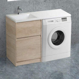 Тумба напольная с раковиной-столешницей BelBagno KRAFT-LVD-580/1200-2C-PIA-RNN 120 см L, Rovere Nebrasca Nature - фото 