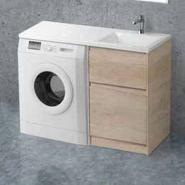 Тумба напольная с раковиной-столешницей BelBagno KRAFT-LVD-580/1200-2C-PIA-RNN 120 см R, Rovere Nebrasca Nature - фото 