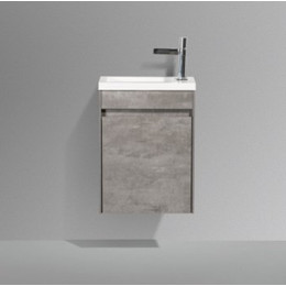 Тумба подвесная с раковиной BelBagno 40 см PIETRA MINI-400-1A-SO-SCM-L, цемент - фото 