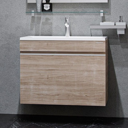 Тумба подвесная с раковиной Velvex Pulsus 70 см tpPUL.70-25, дуб сонома - фото 