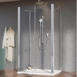 Душевое ограждение Radaway Nes 8 DWD+2S 90x75 см (стекло 8 мм), хром/прозрачное - фото 