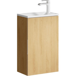 Тумба подвесная с раковиной Aqwella Accent 40 см ACC0104DZ, дуб золотой, Цвет фасада: светлое дерево - фото 