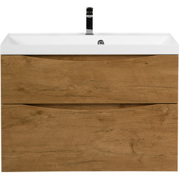 Тумба подвесная с раковиной BelBagno MARINO-H60-800-2C-SO-RN-P 80 см, Rovere Nature - фото 