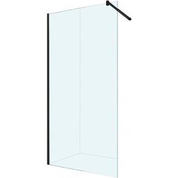 Душевая перегородка Berges Wasserhaus Sky Black 110 см 064011 (стекло 8 мм) с кронштейном в комплекте, черный/прозрачное - фото 