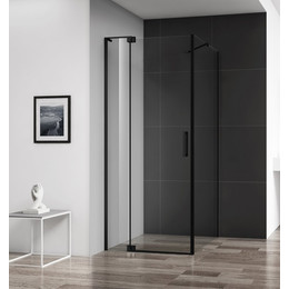 Душевое ограждение Cezares 100-110x80 см SLIDER-AH-1-80-100/110-C-NERO (стекло 8 мм) черный/прозрачное - фото 