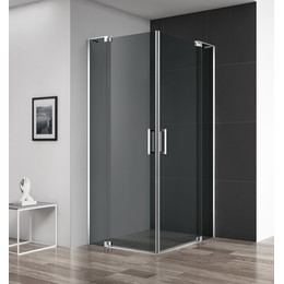 Душевое ограждение Cezares (70-80)x(100-110) см SLIDER-AH-2-70/80-100/110-GRIGIO-Cr (стекло 8 мм) хром/серое - фото 