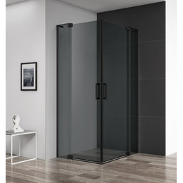Душевое ограждение Cezares (70-80)x(100-110) см SLIDER-AH-2-70/80-100/110-GRIGIO-NERO (стекло 8 мм) черный/серое - фото 