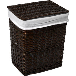 Корзина для белья WasserKraft Isar 41 см WB-130-M, цвет тёмно-коричневый - фото 