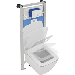 Инсталляция Ideal Standard Prosys 120 P с подвесным унитазом Strada II AquaBlade P387001 (кнопка Oleas P1, хром) - фото 