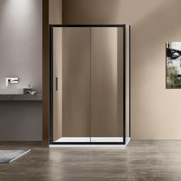 Душевое ограждение Vincea Garda 130x80 см VSR-1G8013CLB, черный/прозрачное - фото 