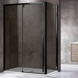 Душевое ограждение Vincea Lugano 120x90 см VSR-1L9012CGB-1 (стекло 8 мм), черный/тонированное - фото 