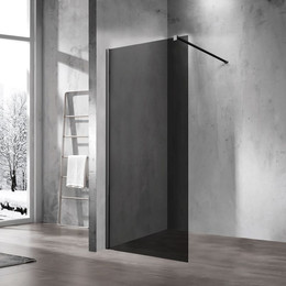 Душевая перегородка Vincea Walk-In 90 см VSW-1H900CGB (стекло 8 мм) с кронштейном в комплекте, черный/тонированное - фото 