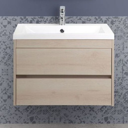 Тумба подвесная с раковиной Art&Max Family-750-2C-SO-PB 75 см, сканди - фото 