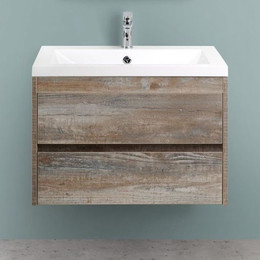 Тумба подвесная с раковиной Art&Max Family-750-2C-SO-PE 75 см, бетон экзотик - фото 