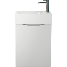 Тумба подвесная с раковиной Art&Max Liberty-400-1D-SO-BL-R 40 см, белый глянец - фото 