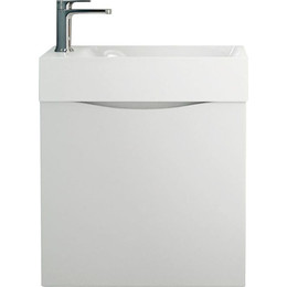 Тумба подвесная с раковиной Art&Max Liberty-500-1D-SO-BL-L 50 см, белый глянец - фото 